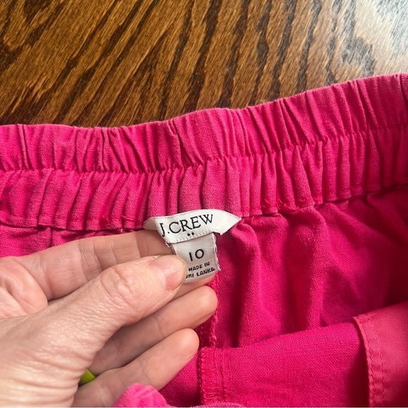 J.CREW Women’s Pink Bow Tie Front Shorts Linen Blend | Summer Short | Size 10 - Picture 3 of 5